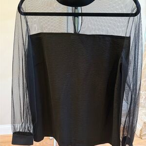 New Elegant Black Sheer Women's Top